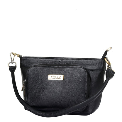 Black Genuine Leather Shoulder handbag Wholesale for Women – Tote with Front Pocket