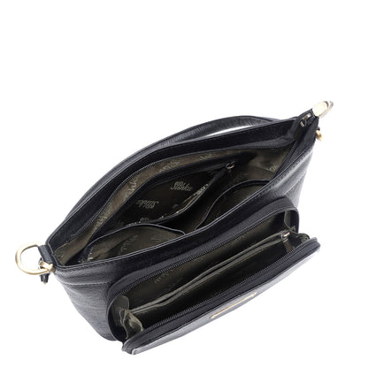 Black Genuine Leather Shoulder handbag Wholesale for Women – Tote with Front Pocket