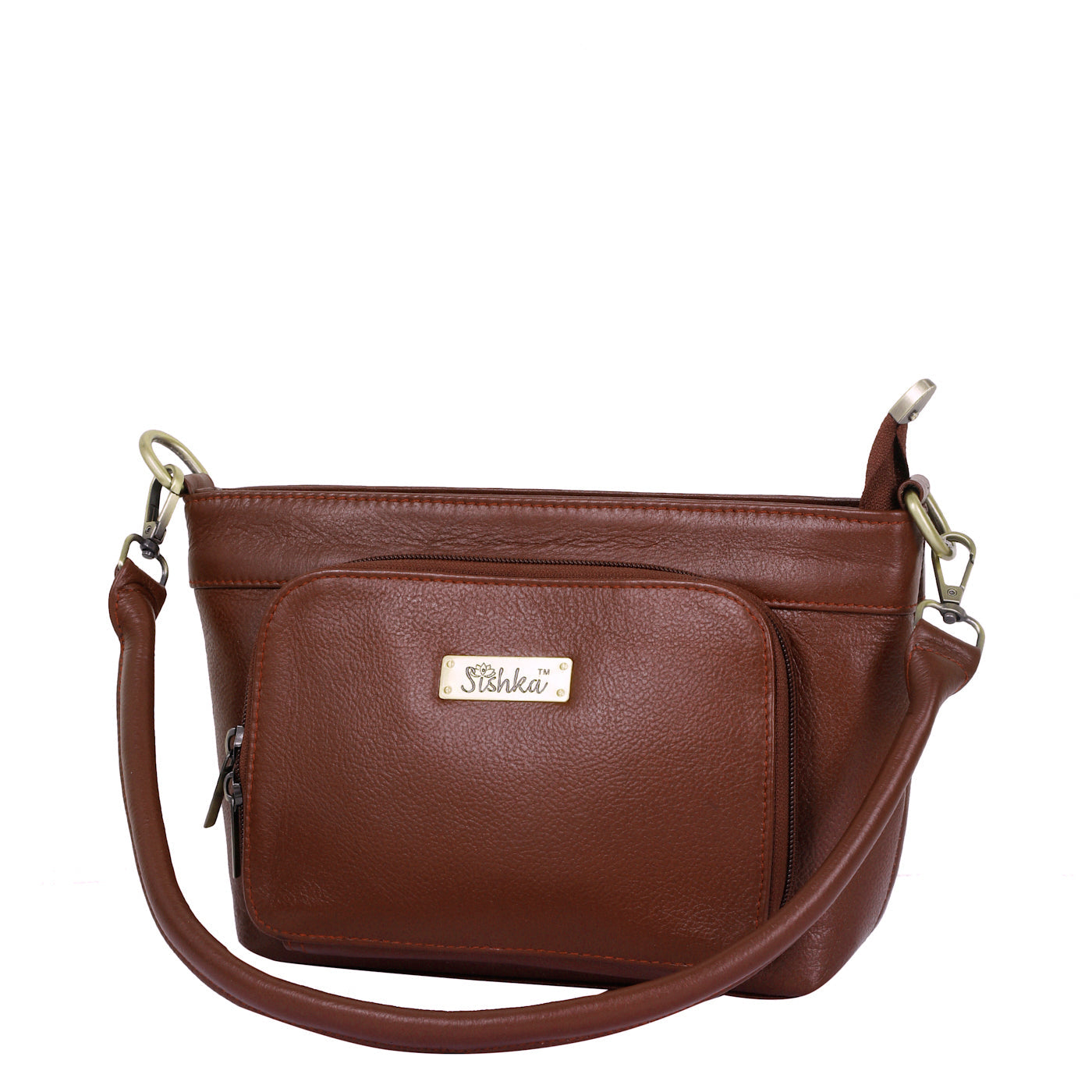 Brown Genuine Leather Shoulder handbag Wholesale for Women – Tote with Front Pocket
