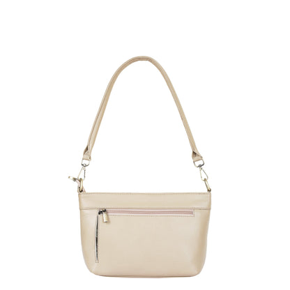 Taupe Genuine Leather Shoulder Handbag Wholesale for Women - Tote with Front Pocket