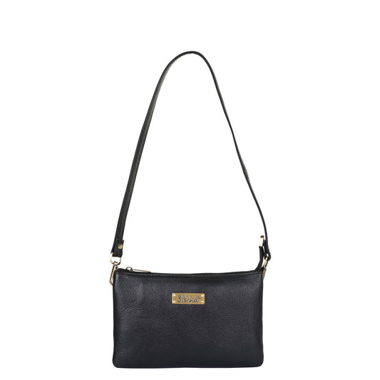 Black Genuine Leather Crossbody Shoulder Bag Wholesale for Women – Sleek Crossover Purse