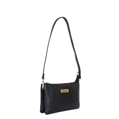 Black Genuine Leather Crossbody Shoulder Bag Wholesale for Women – Sleek Crossover Purse
