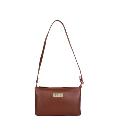 Brown Genuine Leather Crossbody Shoulder Bag Wholesale  for Women – Elegant Crossover Shoulder Purse