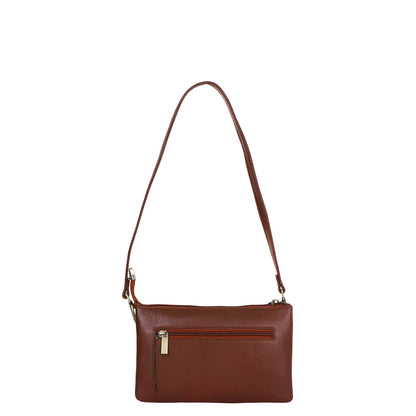 Brown Genuine Leather Crossbody Shoulder Bag Wholesale  for Women – Elegant Crossover Shoulder Purse