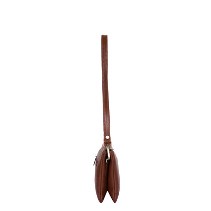 Brown Genuine Leather Crossbody Shoulder Bag Wholesale  for Women – Elegant Crossover Shoulder Purse
