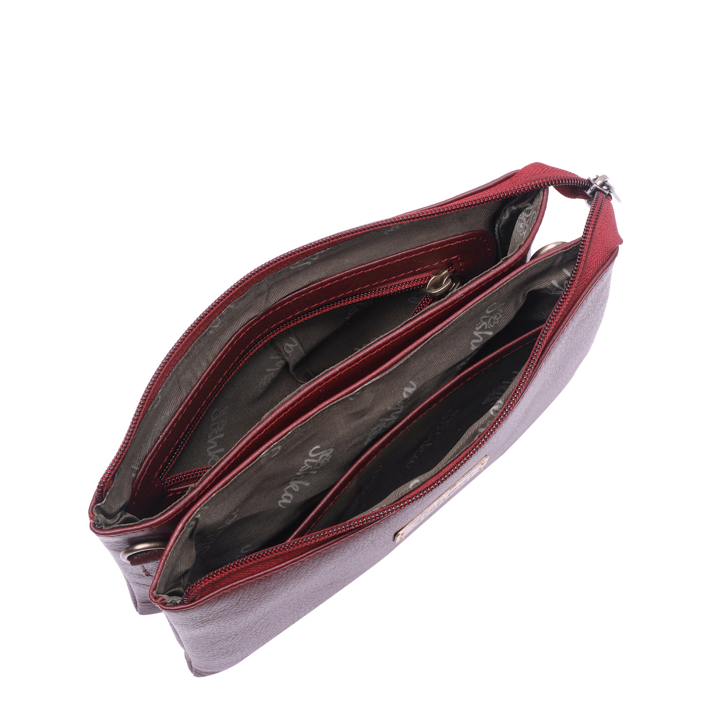 Cherry Red Genuine Leather Crossbody Shoulder Bag Wholesale  for Women – Sleek Crossover Shoulder Purse