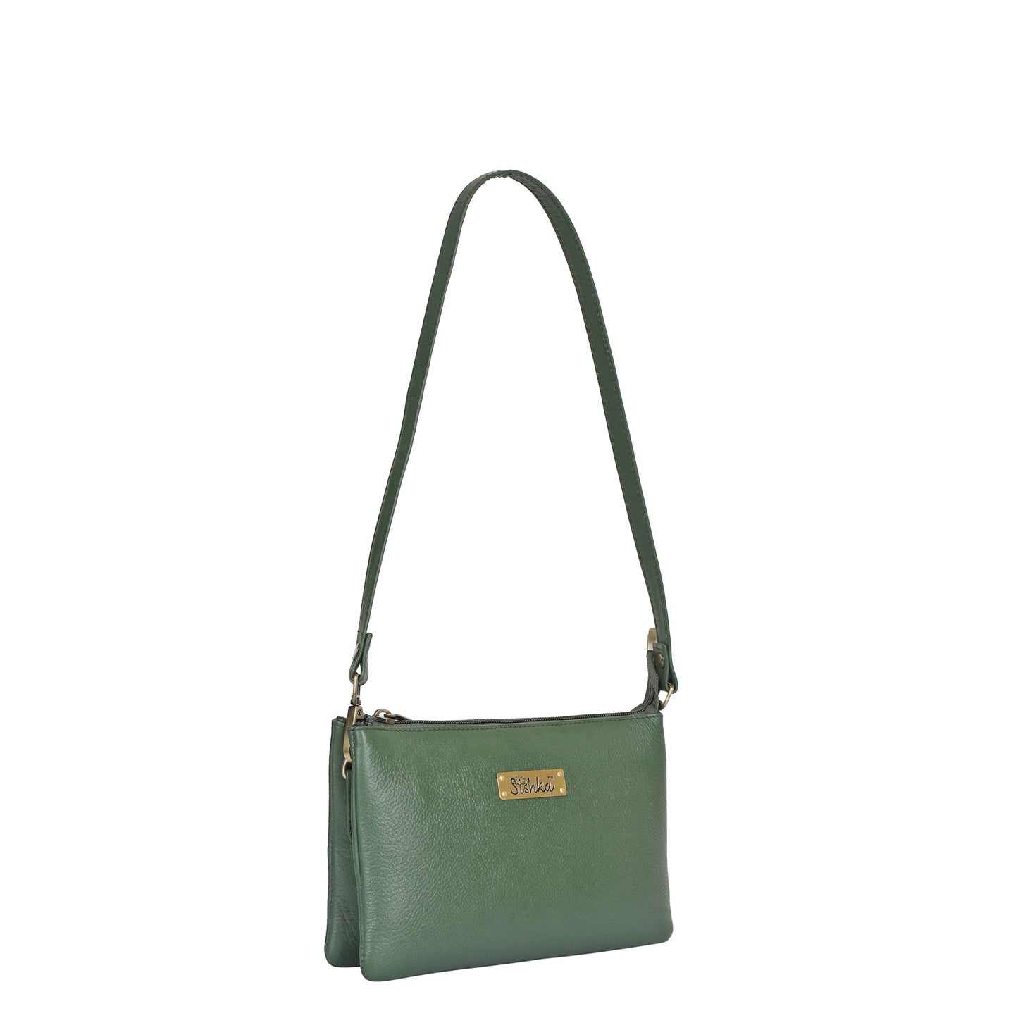 Olive Genuine Leather Crossbody Shoulder Bag Wholesale  for Women – Crossbody Organizer Purse