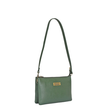 Olive Genuine Leather Crossbody Shoulder Bag Wholesale  for Women – Crossbody Organizer Purse