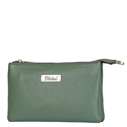 Olive Genuine Leather Crossbody Shoulder Bag Wholesale  for Women – Crossbody Organizer Purse