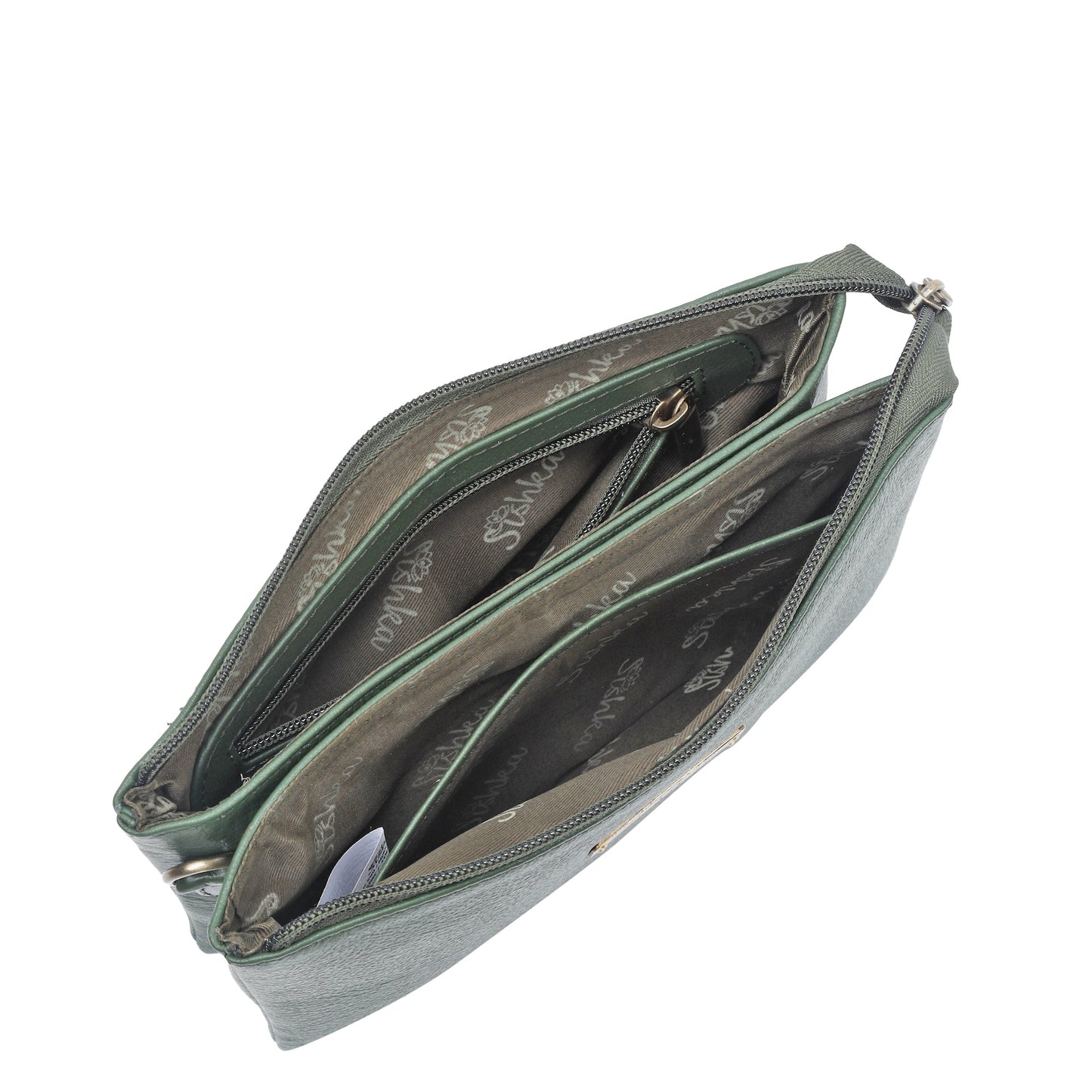 Olive Genuine Leather Crossbody Shoulder Bag Wholesale  for Women – Crossbody Organizer Purse
