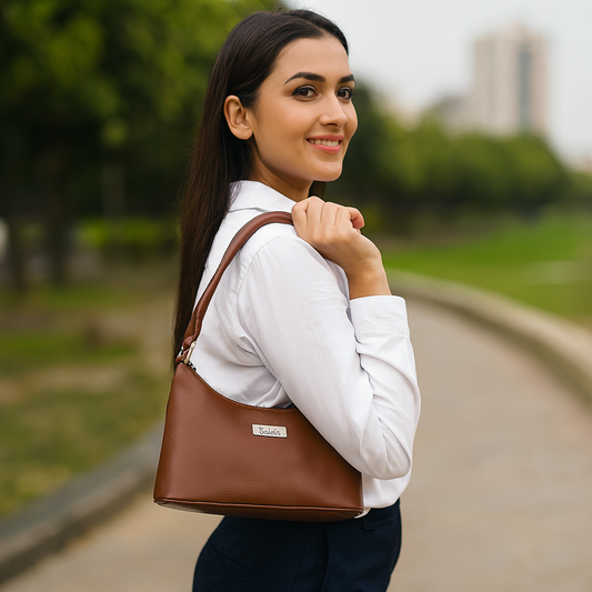 Brown Genuine Leather Hobo Shoulder Handbags Wholesale for Women – Hobo Tote Purse