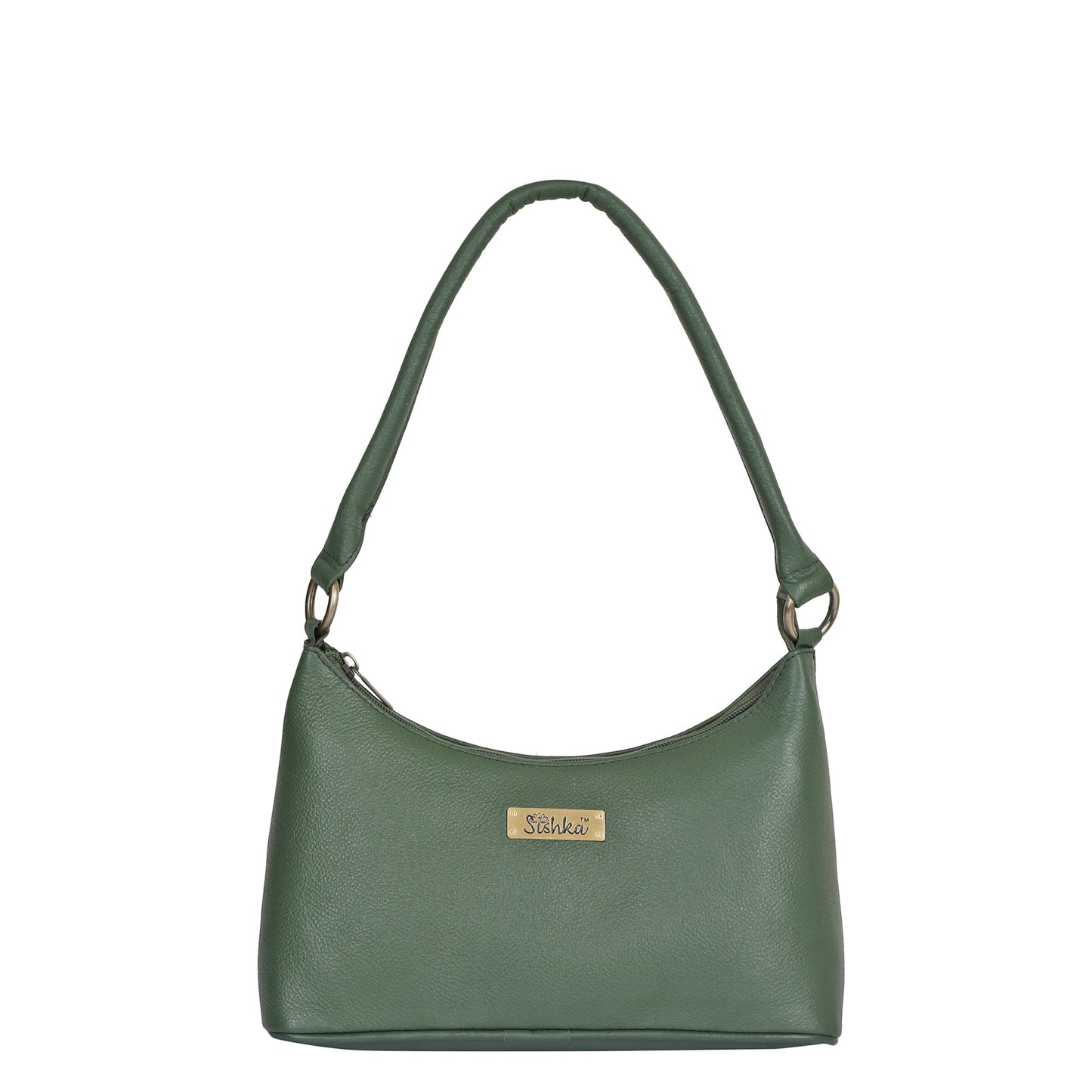 Olive Genuine Leather Hobo Shoulder Handbags Wholesale for Women