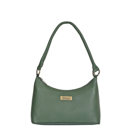 Olive Genuine Leather Hobo Shoulder Handbags Wholesale for Women