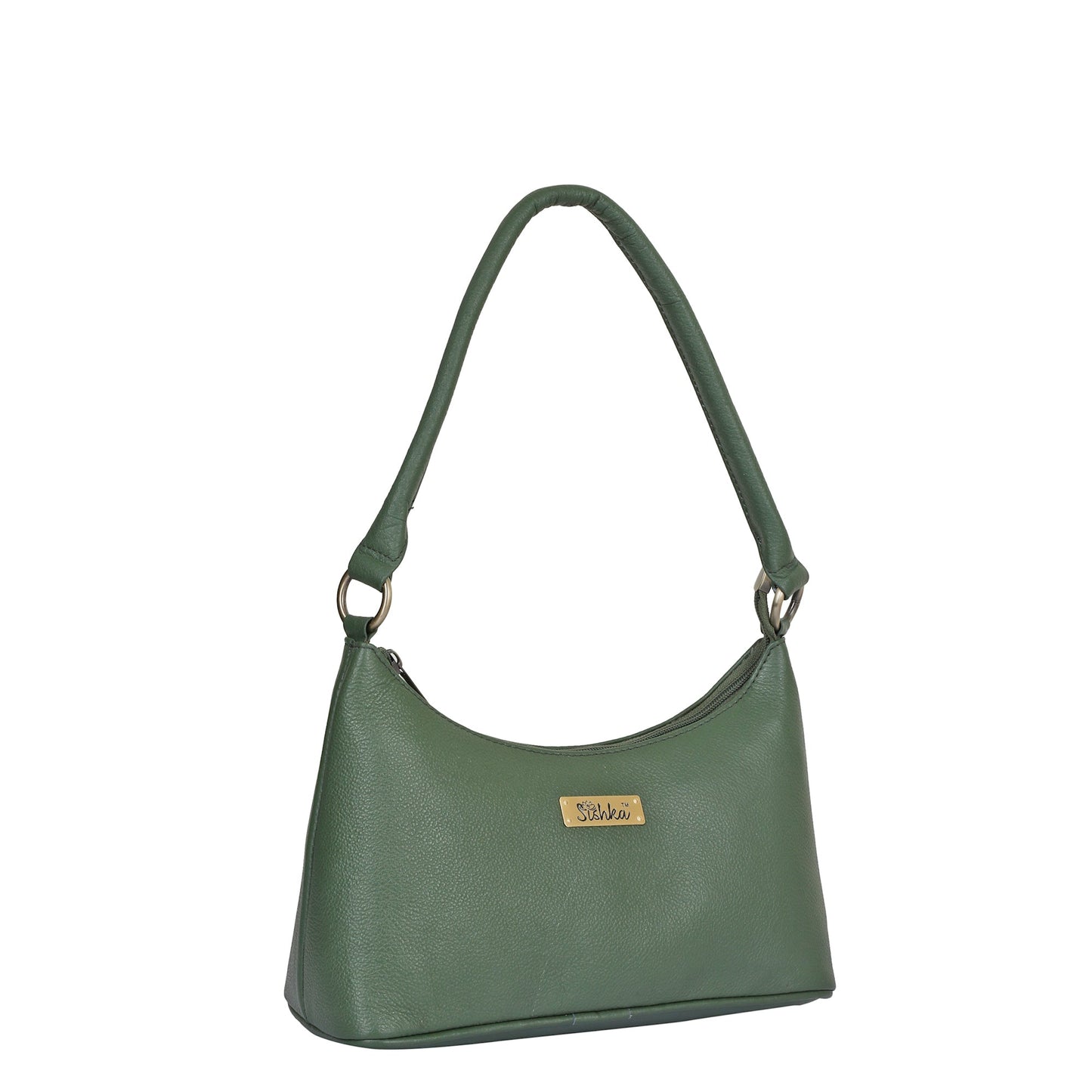 Olive Genuine Leather Hobo Shoulder Handbags Wholesale for Women