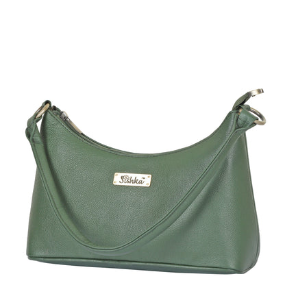 Olive Genuine Leather Hobo Shoulder Handbags Wholesale for Women