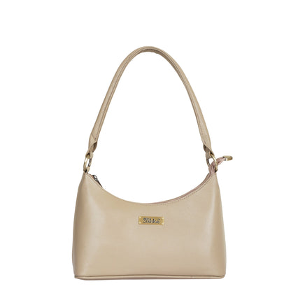 Taupe Genuine Leather Hobo Shoulder Handbags Wholesale for Women