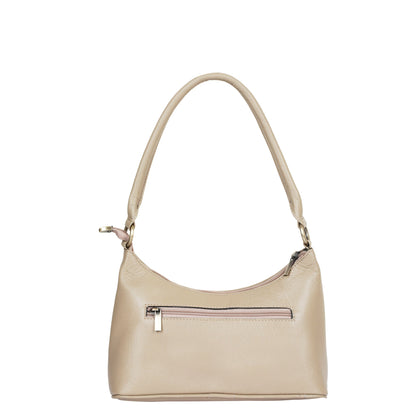 Taupe Genuine Leather Hobo Shoulder Handbags Wholesale for Women