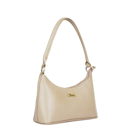 Taupe Genuine Leather Hobo Shoulder Handbags Wholesale for Women