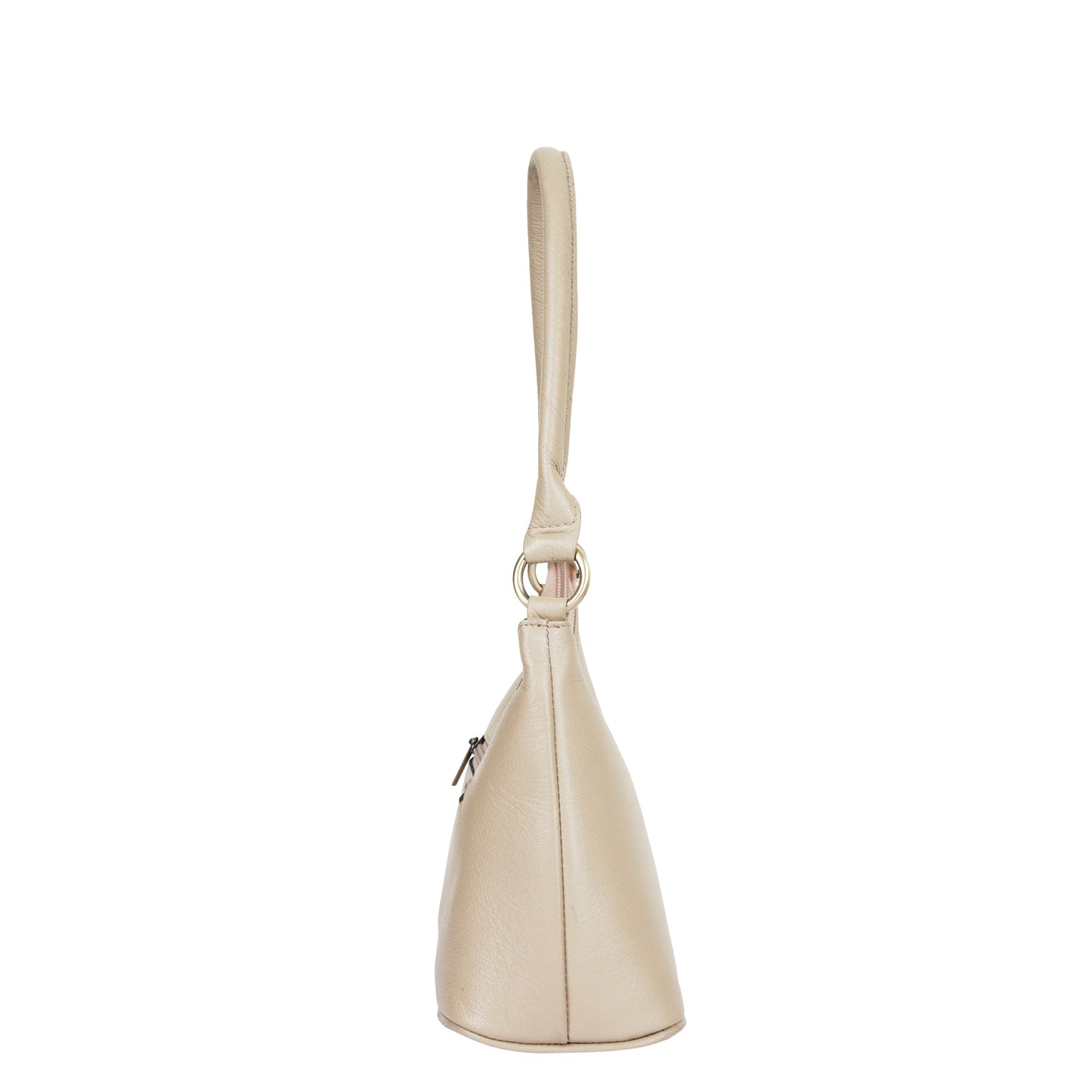 Taupe Genuine Leather Hobo Shoulder Handbags Wholesale for Women