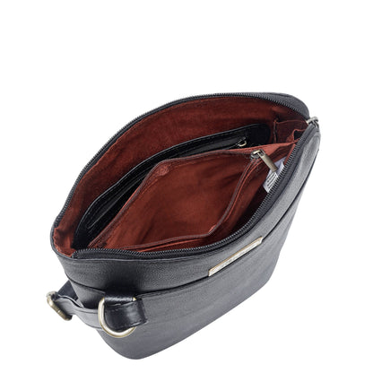 Black Genuine Leather Shoulder Sling bag Wholesale for Women – Crossbody Organizer Purse