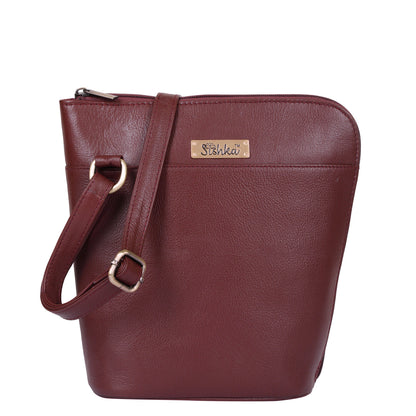 Cherry Red Genuine Leather Shoulder Sling bag Wholesale for Women