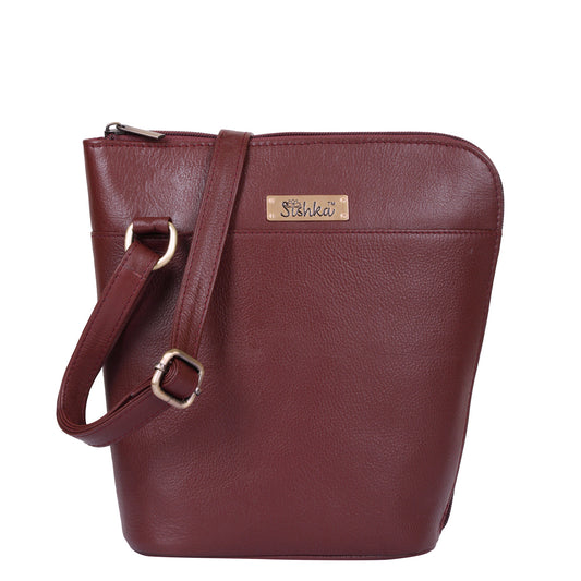 Cherry Red Genuine Leather Shoulder Sling bag Wholesale for Women