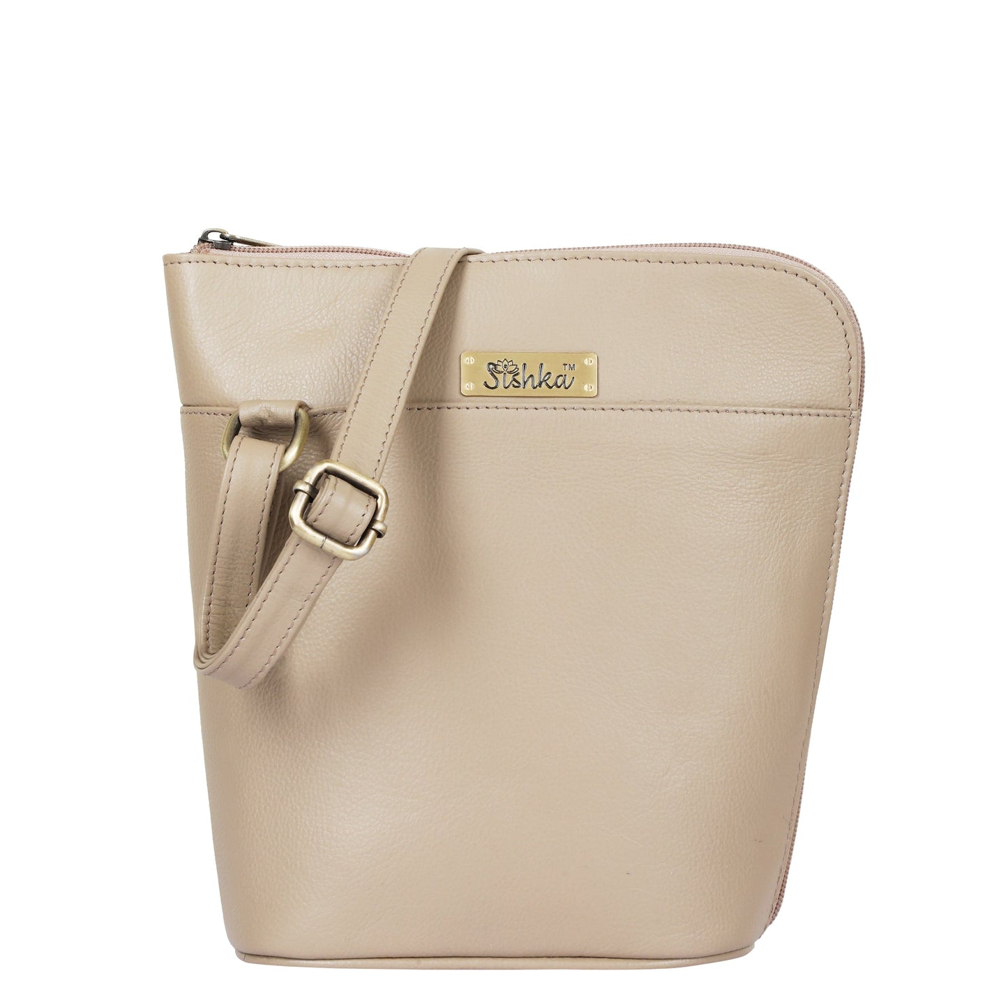 Taupe Genuine Leather Shoulder Sling bag Wholesale for Women  – Shoulder Purse