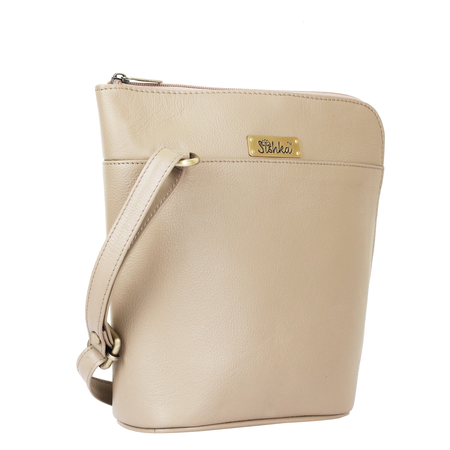 Taupe Genuine Leather Shoulder Sling bag Wholesale for Women  – Shoulder Purse