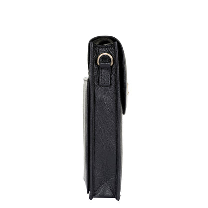Black Genuine Leather Mobile Crossbody Bag Wholesale for Women  – Phone Purse