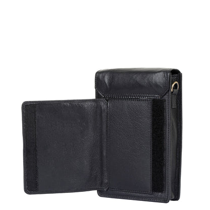 Black Genuine Leather Mobile Crossbody Bag Wholesale for Women  – Phone Purse