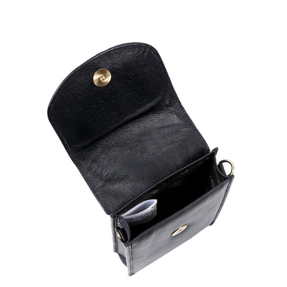 Black Genuine Leather Mobile Crossbody Bag Wholesale for Women  – Phone Purse