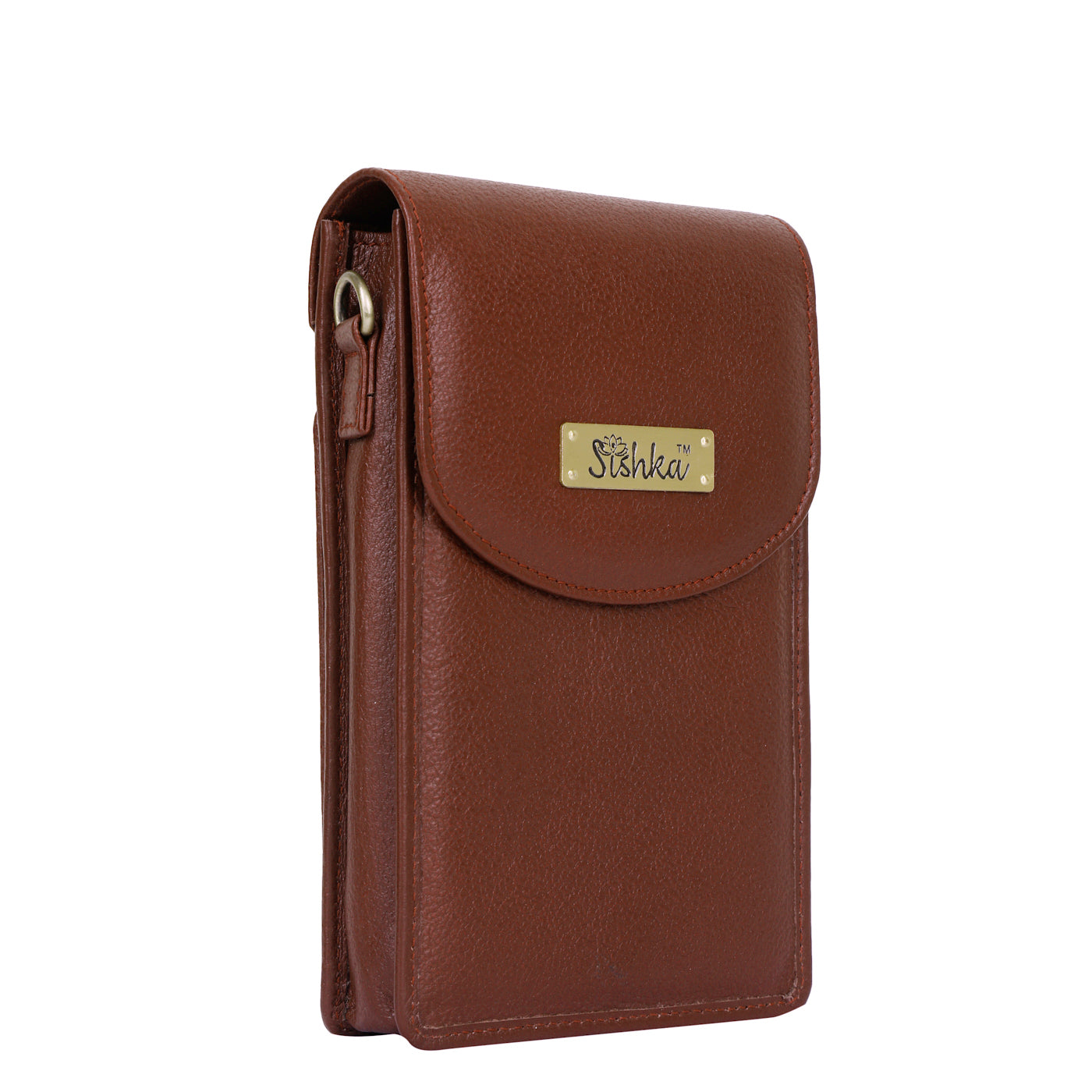 Brown Genuine Leather Mobile Crossbody Bag Wholesale for Women - Phone Purse