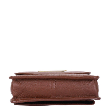 Brown Genuine Leather Mobile Crossbody Bag Wholesale for Women - Phone Purse