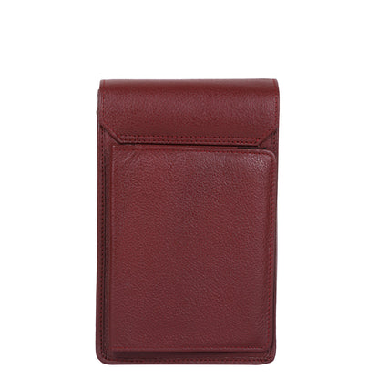 Cherry Red Genuine Leather Mobile Crossbody Bag Wholesale for Women  – Phone Purse