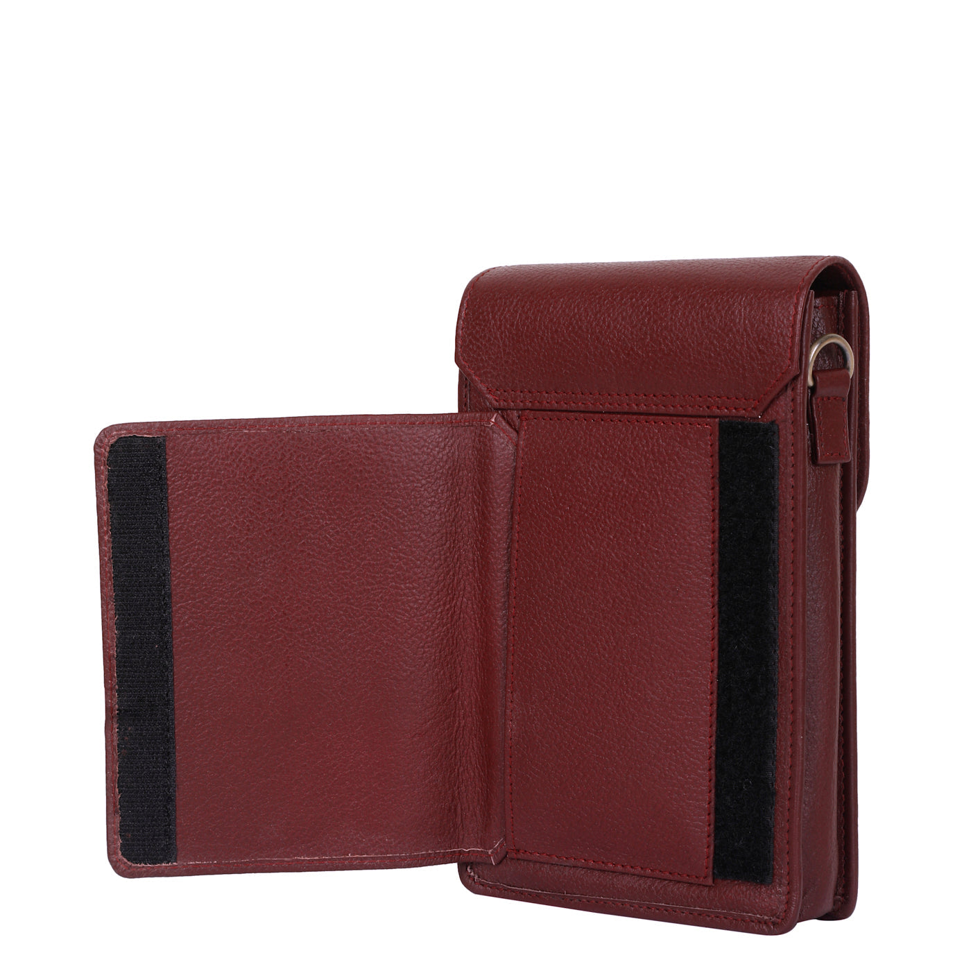 Cherry Red Genuine Leather Mobile Crossbody Bag Wholesale for Women  – Phone Purse