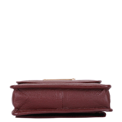 Cherry Red Genuine Leather Mobile Crossbody Bag Wholesale for Women  – Phone Purse