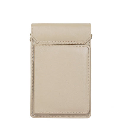 Taupe Genuine Leather Mobile Crossbody Bag Wholesale for Women – Phone Purse