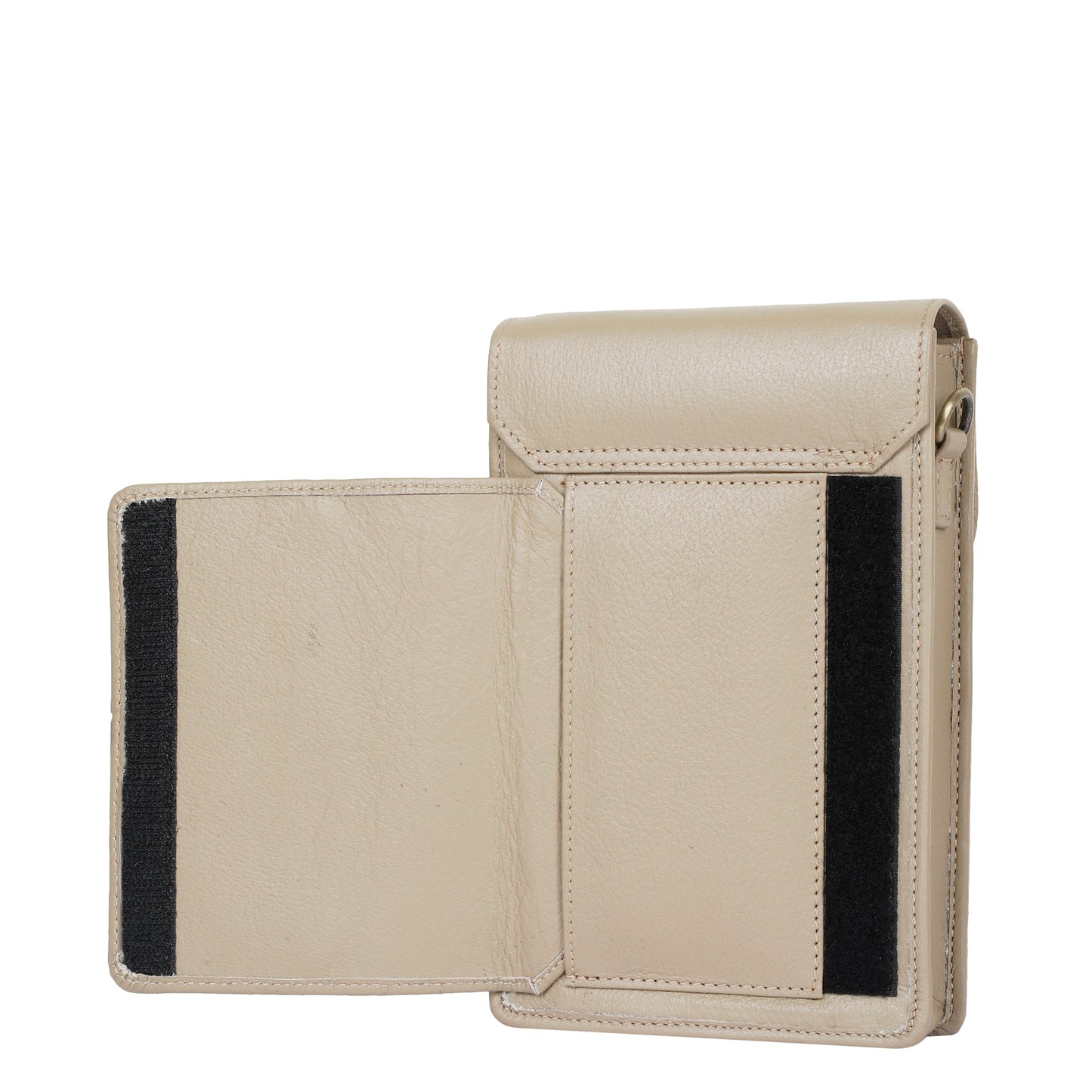 Taupe Genuine Leather Mobile Crossbody Bag Wholesale for Women – Phone Purse