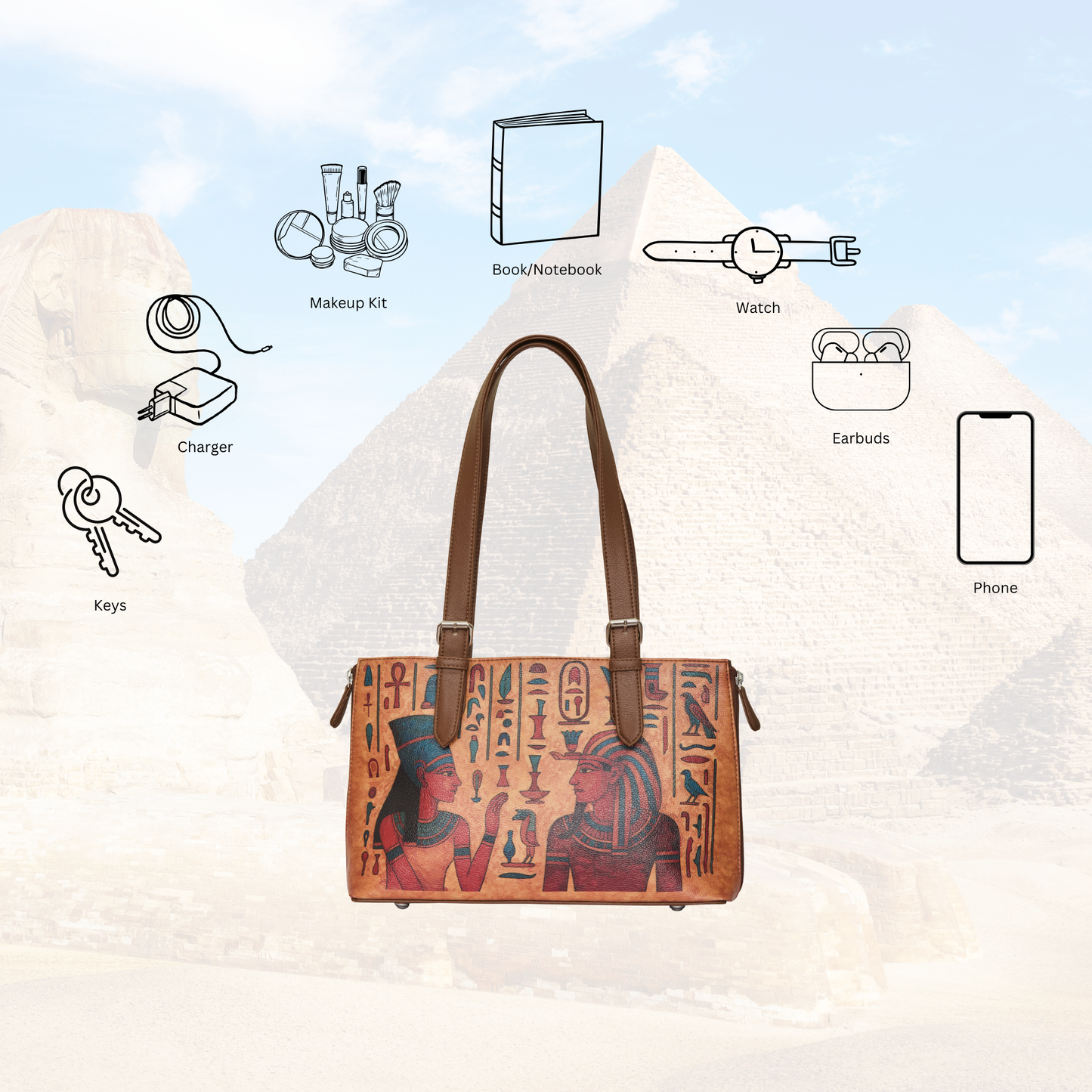 Tote Bag for Women- Hand Printed Vegan Leather Shoulder, Wholesale Handbag & Top Handle Purse – Travel, Work & Daily Use