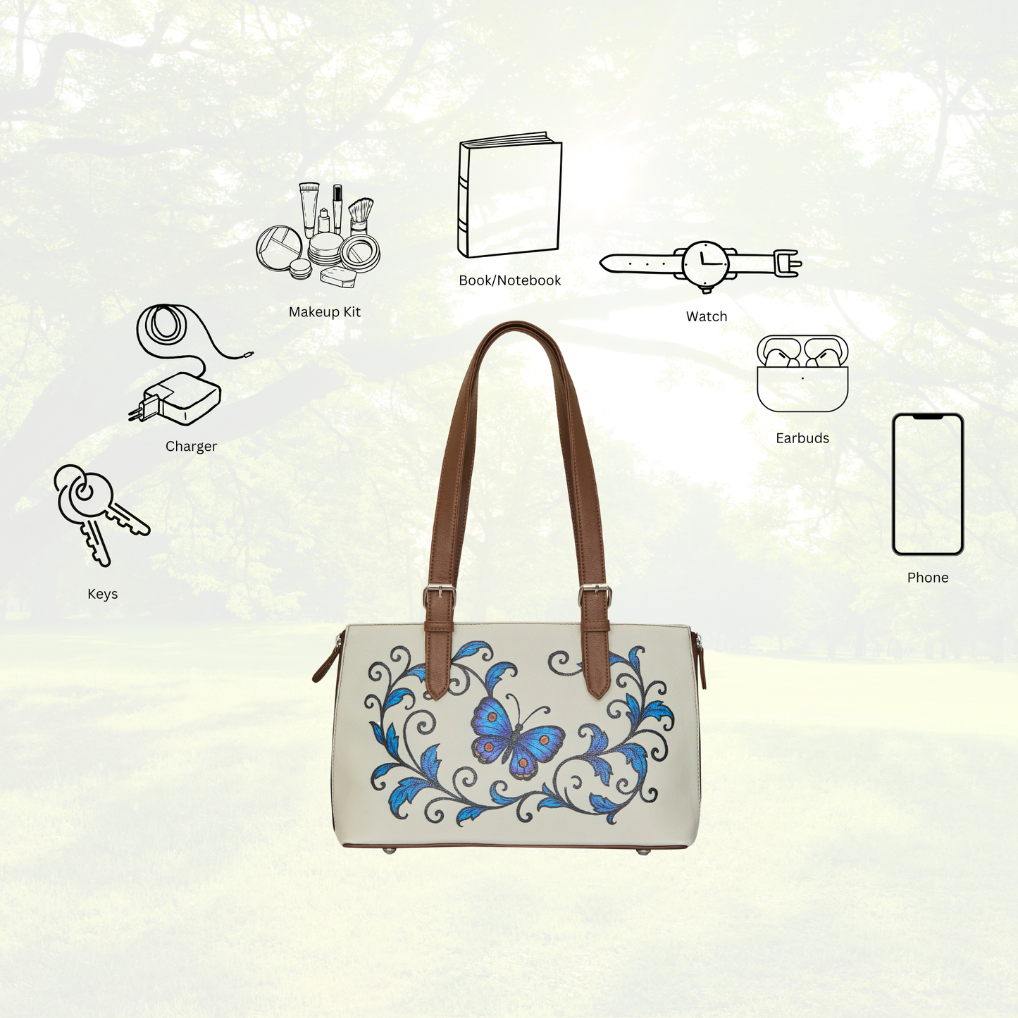 Tote Bag for Ladies'–  Women's Printed Vegan Leather Shoulder, Handbag & Top Handle Purse – Travel, Work & Daily Use