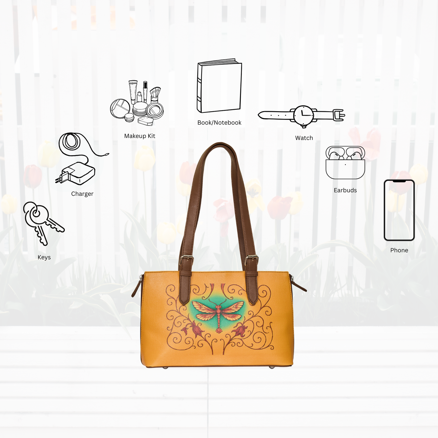 Hand Printed Wholesale Tote Bag for Ladies'– Women's  Vegan Leather Shoulder, Handbag & Top Handle Purse – Travel, Work & Daily Use