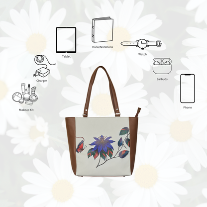 Vegan Leather Wholesale Shoulder Tote Bag– Hand Printed Top Handle Handbag for Women – Work, Travel & Daily Use