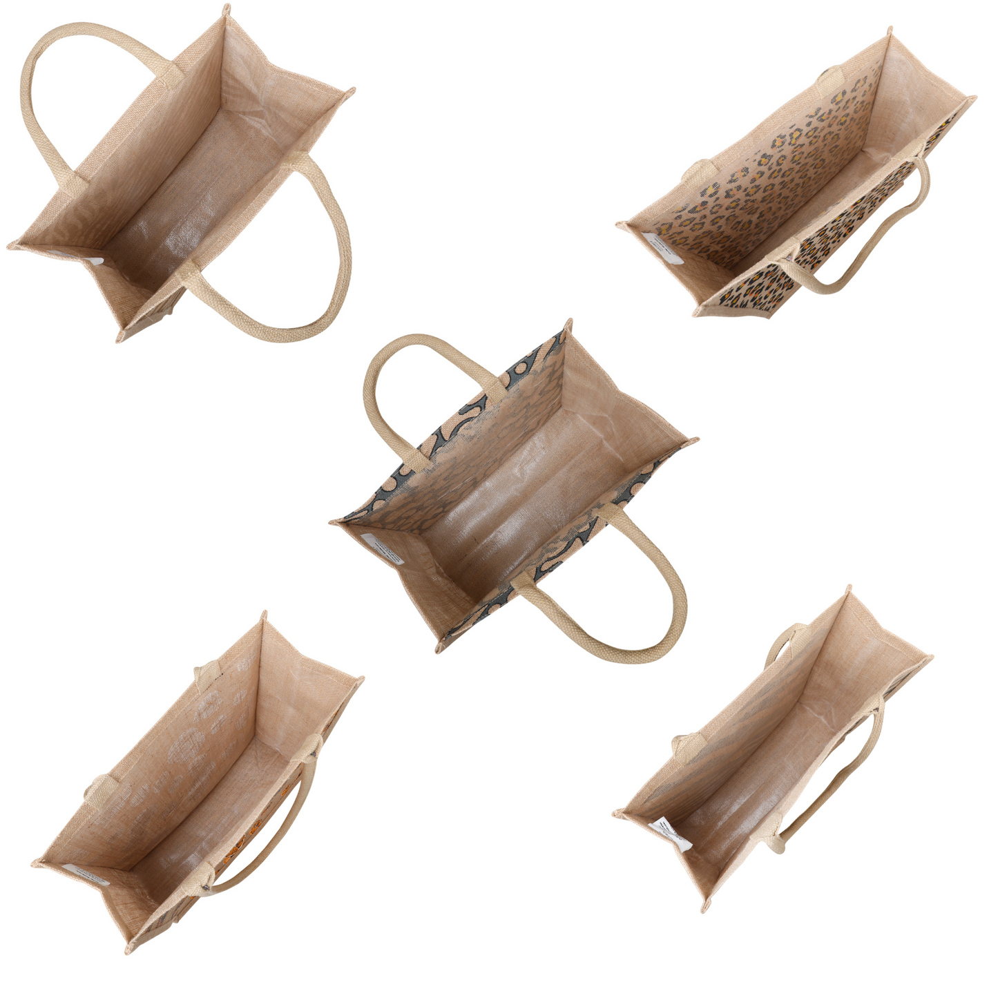 Printed Burlap Jute Tote Bags Combo Pack for Gifting & Shopping – Wholesale Supply