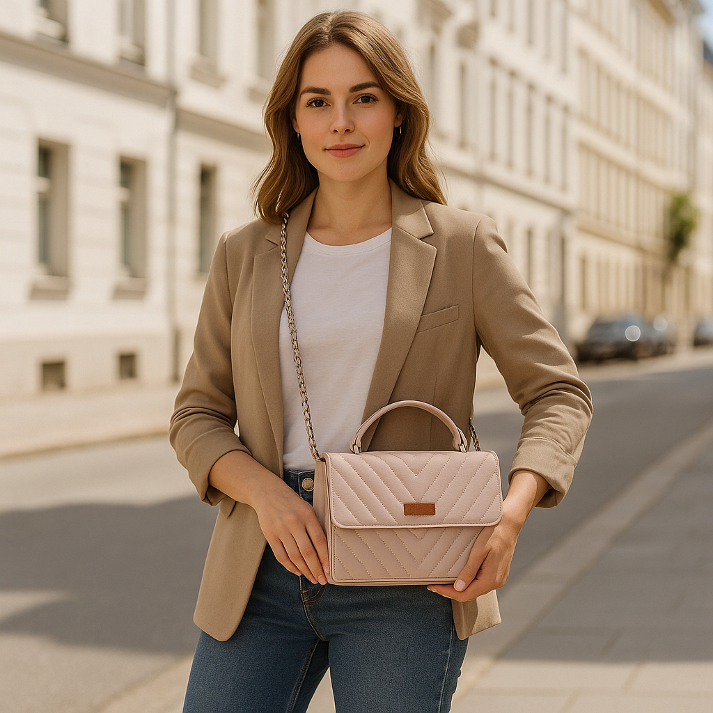 Mauve Vegan Leather Wholesale Sling Crossbody Bag – Women’s Shoulder Purse
