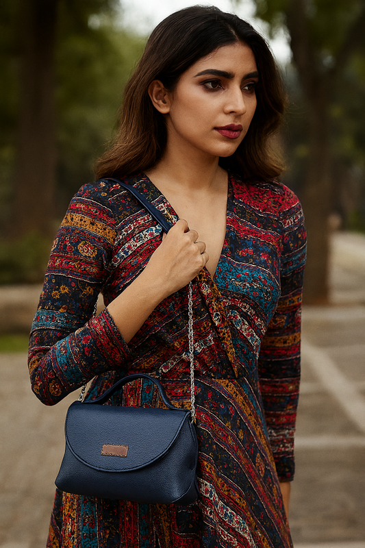 Blue Vegan Leather Wholesale Crossbody Sling Bag – Women’s Shoulder Handbag