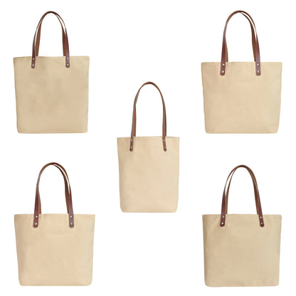 Wholesale Floral Embroidered Canvas Tote Bag with leather