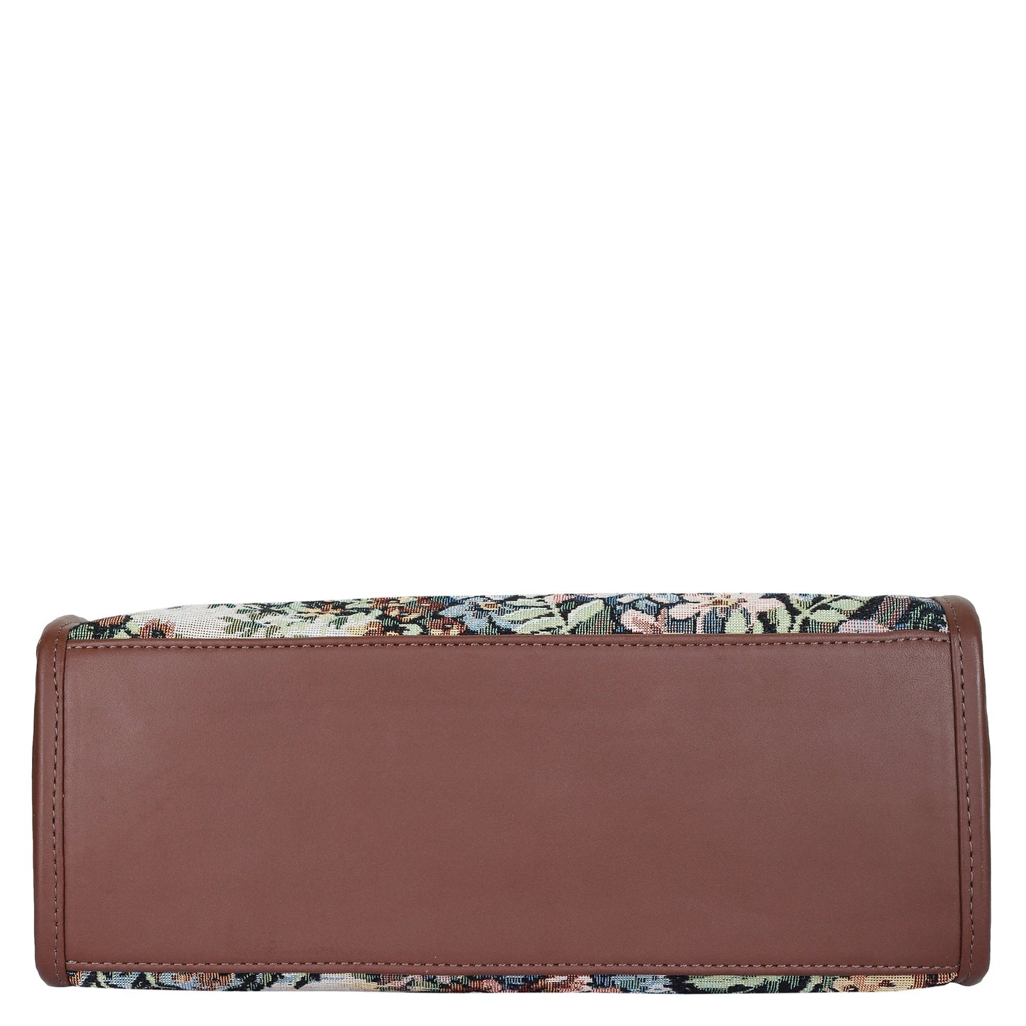 Wholesale women’s Botanical Tapestry Satchel Bag – Leather-Trimmed Handbag, Crossbody & Shoulder Purse