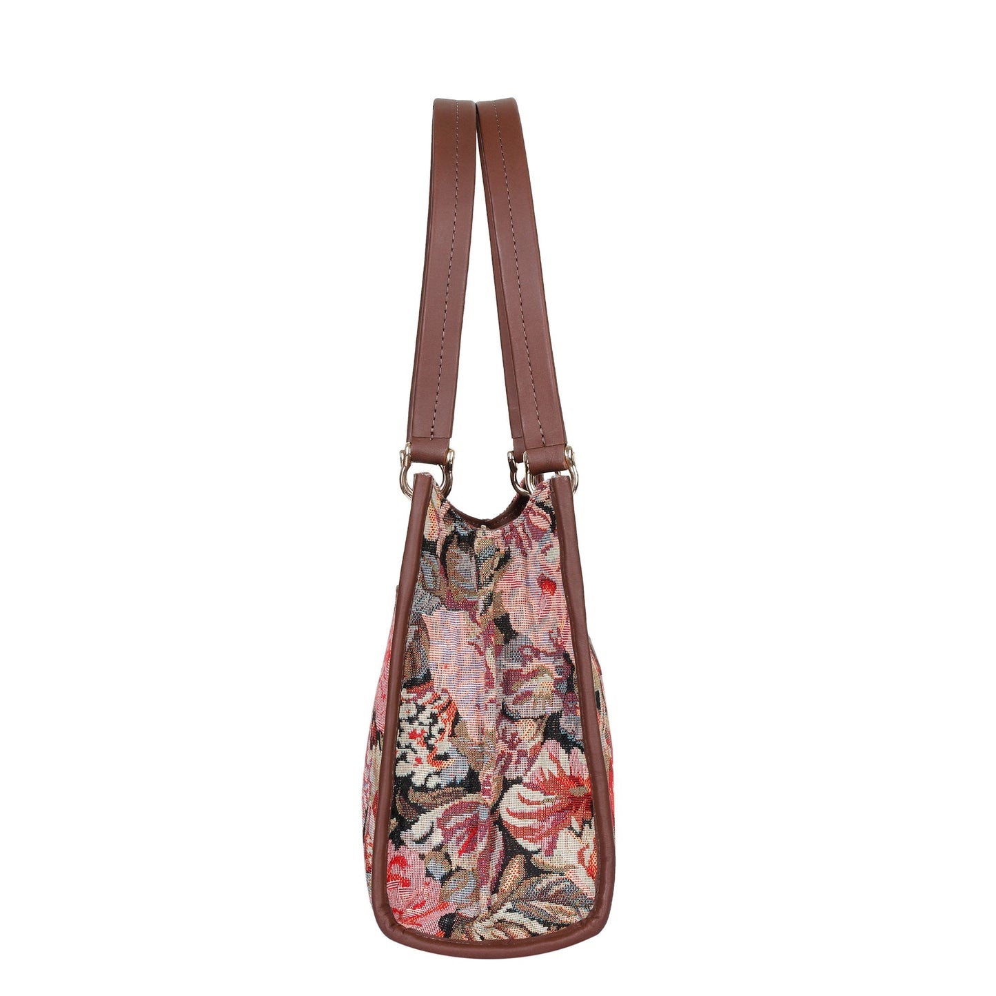 Women’s Floral Tapestry Satchel & Crossbody Bag – Wholesale Leather‑Trimmed Shoulder Purse with Top Handle