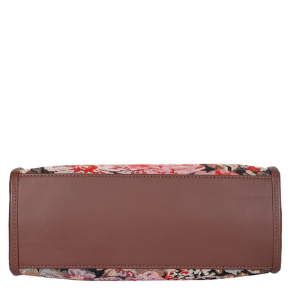 Women’s Floral Tapestry Satchel & Crossbody Bag – Wholesale Leather‑Trimmed Shoulder Purse with Top Handle