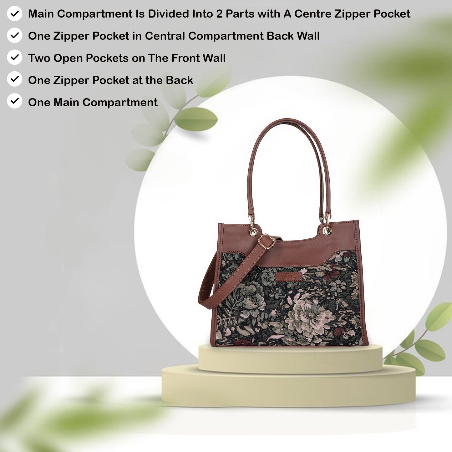 Women’s Vintage Tapestry Satchel Bag – Wholesale Leather‑Trimmed Crossbody, Shoulder & Hand Purse